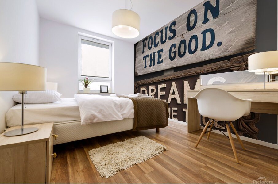 a captivating photo featuring four weathered wood Mural print