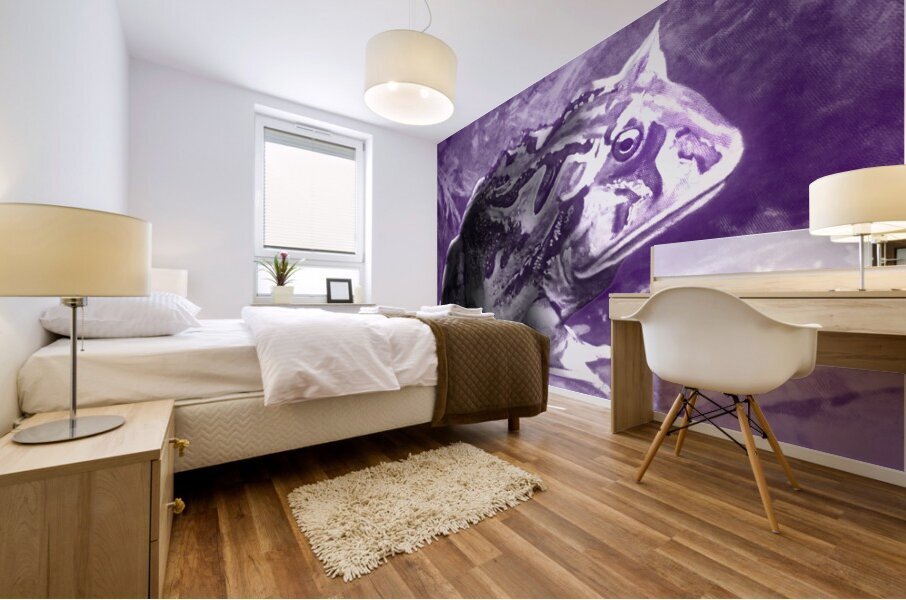 Vintage Horned Frog Art Mural print