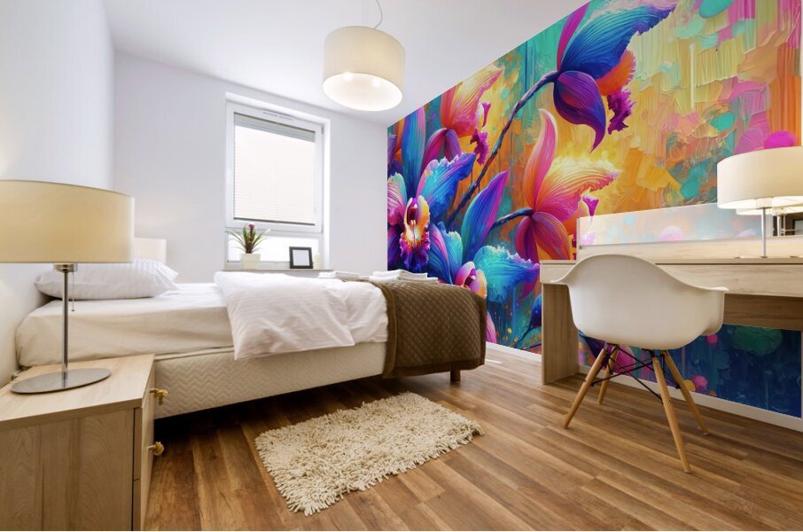 ai artist debra amerson plant artistry rainbow or Mural print