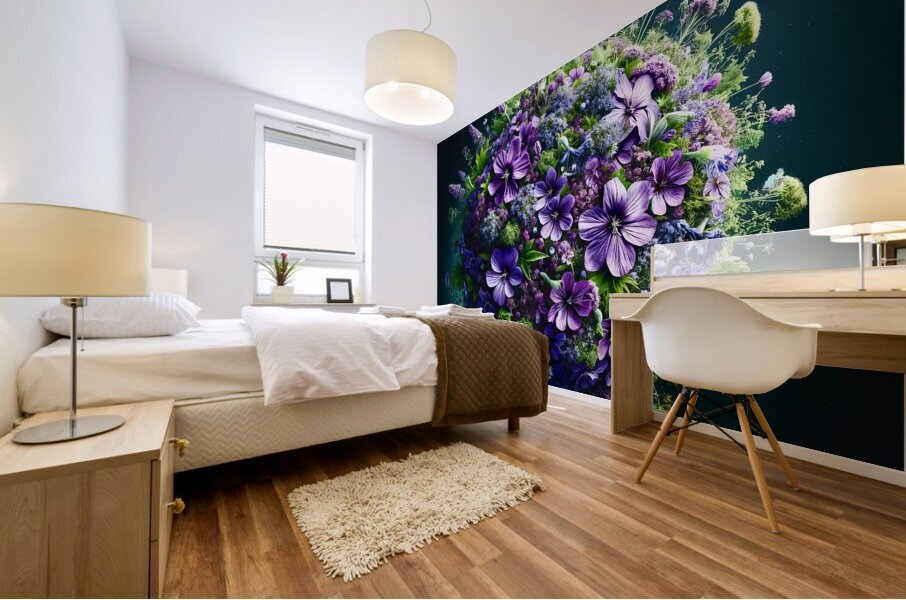 ai artist debra amerson plant artistry purple pla Mural print
