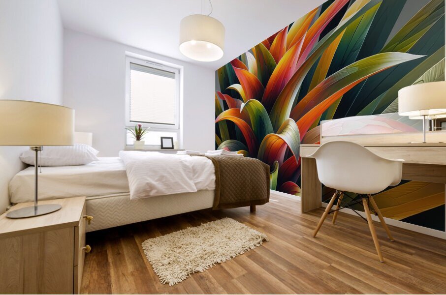 ai artist debra amerson plant artistry orange guz Mural print