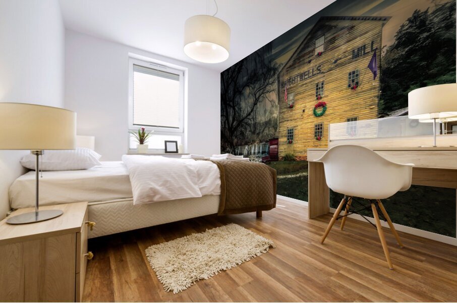 Amherst County Virginia Mill at Christmas Mural print