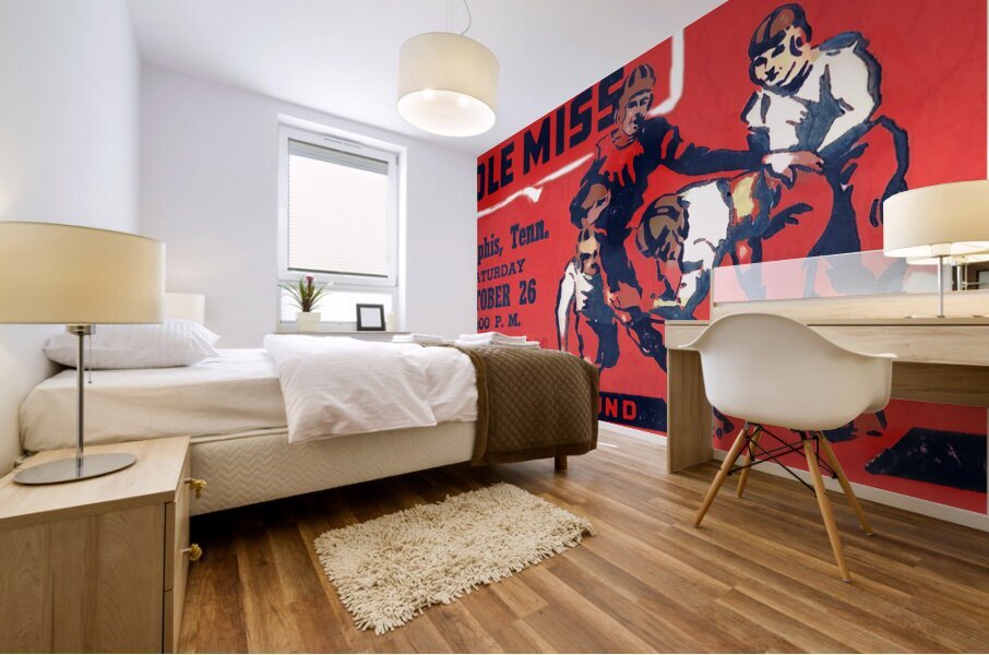 1946 Ole Miss Football Ticket Stub Remix Art Mural print