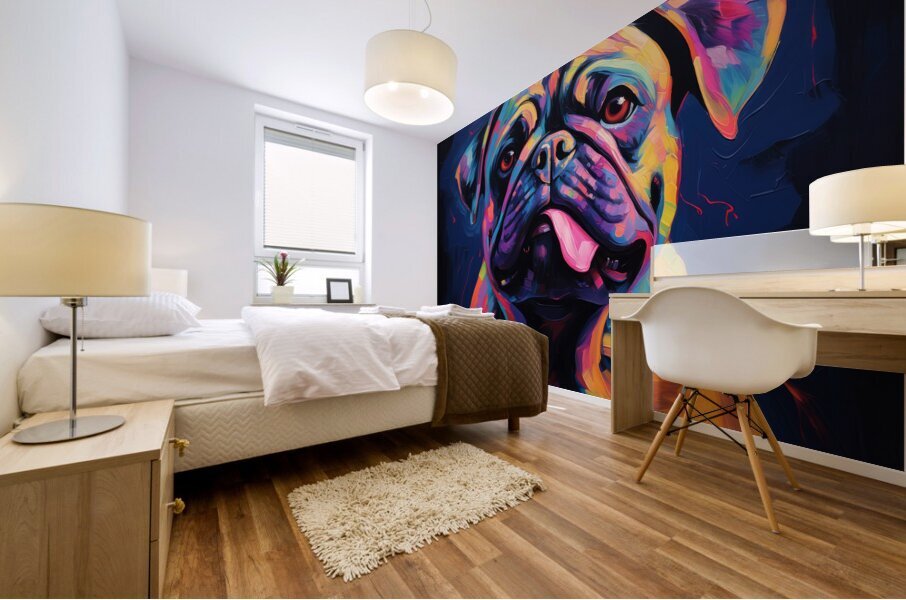 Pug  Mural print