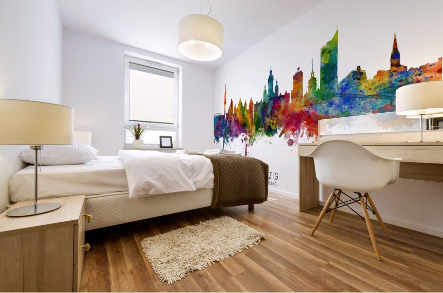 Leipzig Germany Skyline Mural print