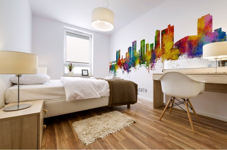Fort Worth Texas Skyline Mural print