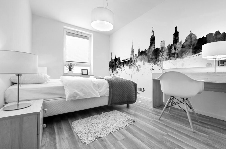 Stockholm Sweden Skyline Mural print