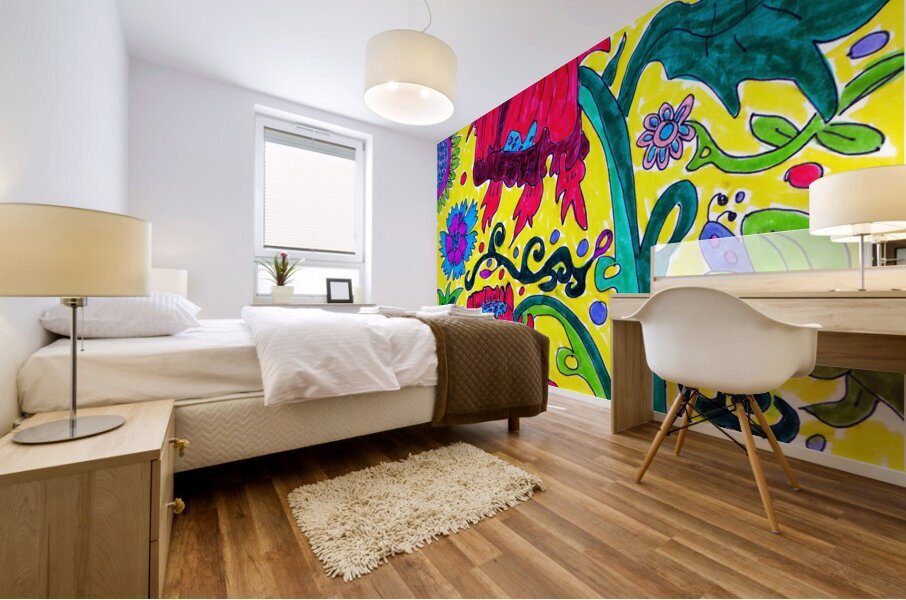 Abstract Poppy Flowers Mural print