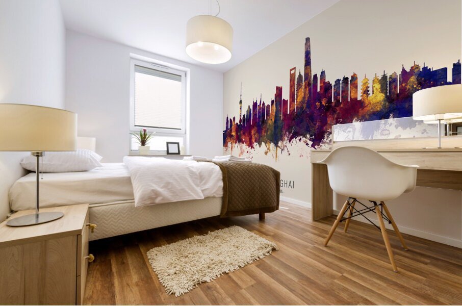 Shanghai China Skyline Mural print
