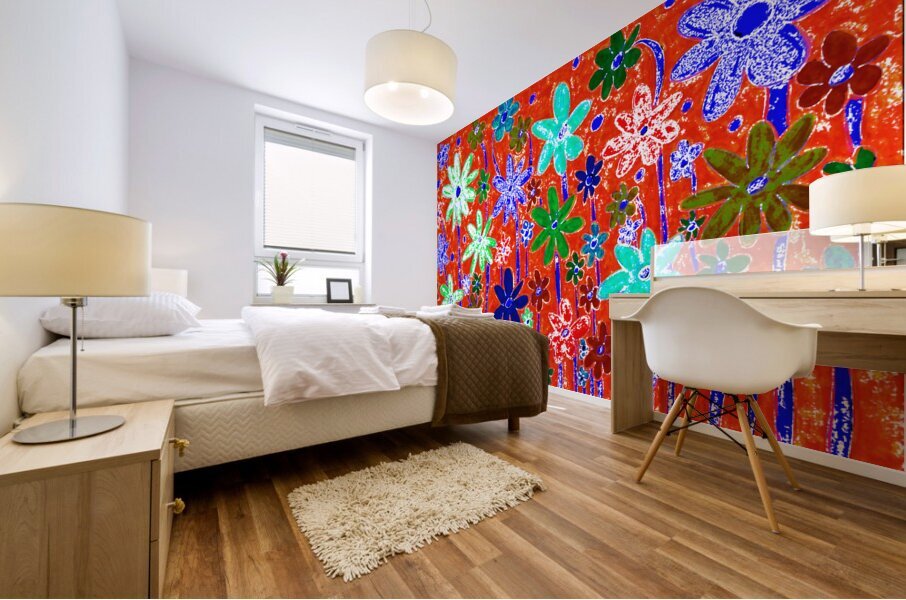 Abstract Colourful Floral Display Mural print