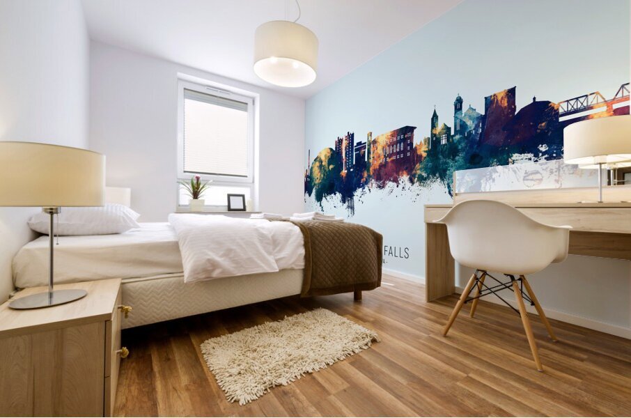 Cedar Falls Iowa Skyline Mural print