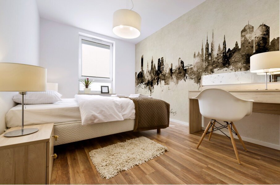 Wroclaw Poland Skyline Mural print