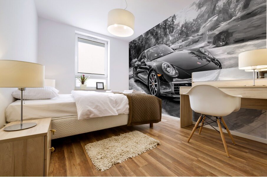 2017 Black Porsche 911 X 1 Mural print