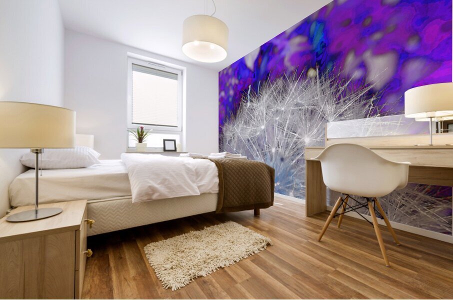 Abstract Coloured Dandelion Seeds Close Up Mural print