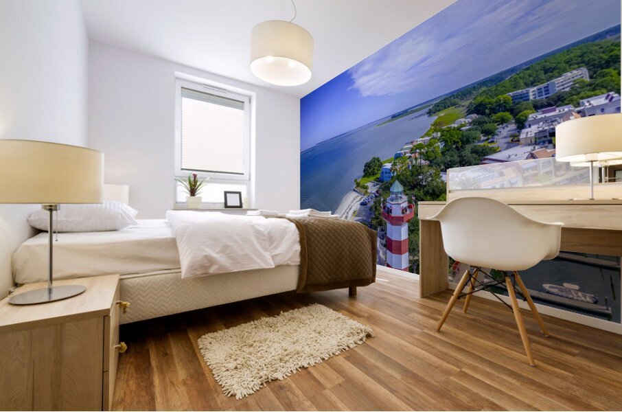 Aerial Hilton Head Lighthouse Vertical Mural print