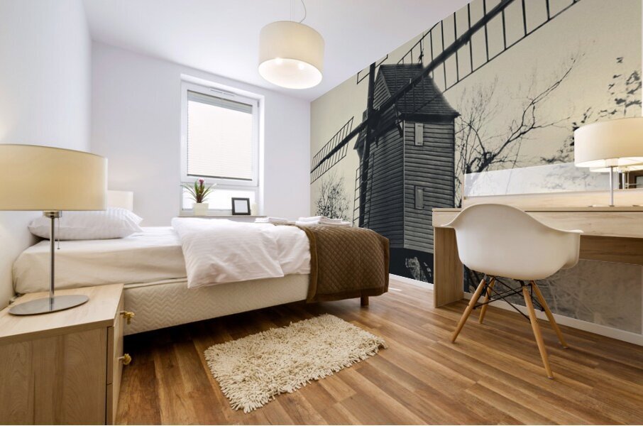 Williamsburg Windmill in Sepia Mural print