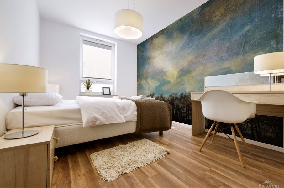 Clouds Ascending over Trees Mural print