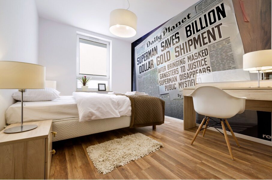 Superman Saves Billion Dollar Gold Shipment Mural print