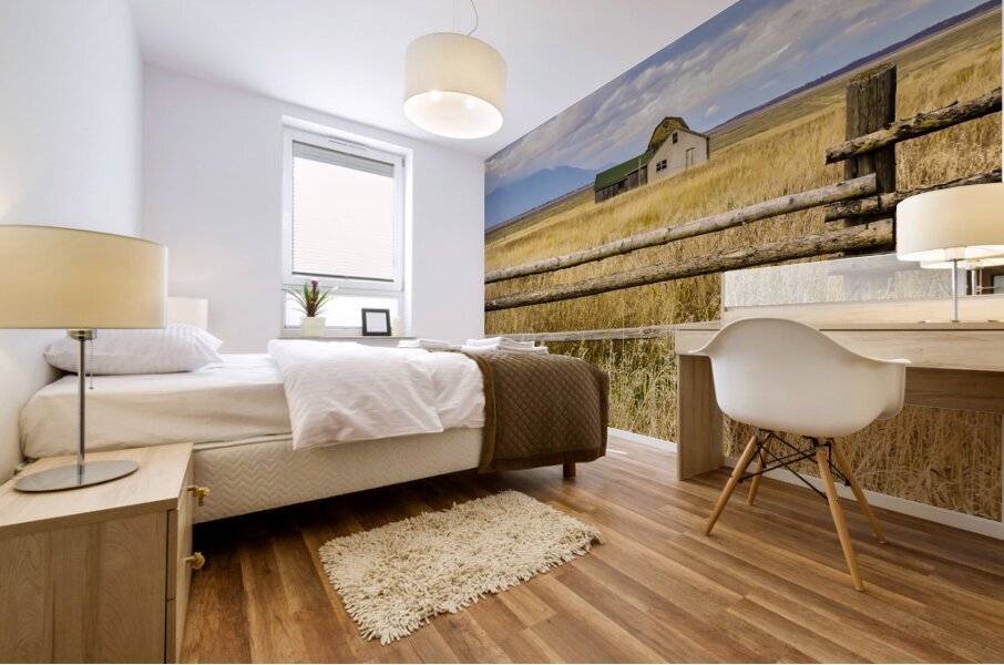 Lonely Moulton Mormon Row Prairie Dwelling Mural print