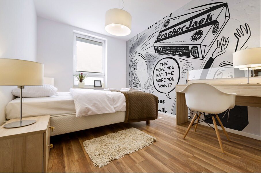 vintage cracker jack ad Mural print