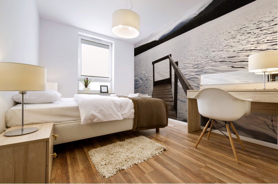  Loch an Eilein Jetty in the Scottish Highlands Impressionistic Version Mural print