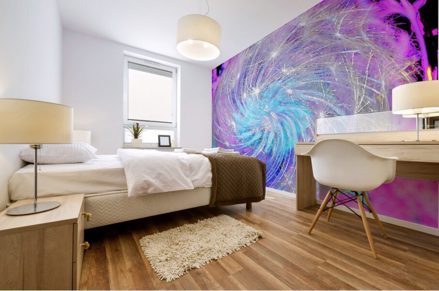 Abstract Swirling Dynamic Dandelion Mural print