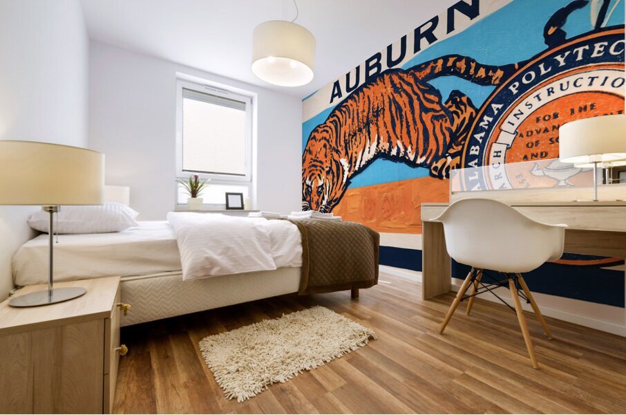 1958 Auburn Ticket Stub Remix Art Mural print