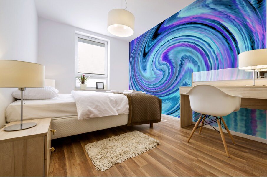 Abstract Swirling Blue Lochan Water Reflections  Mural print