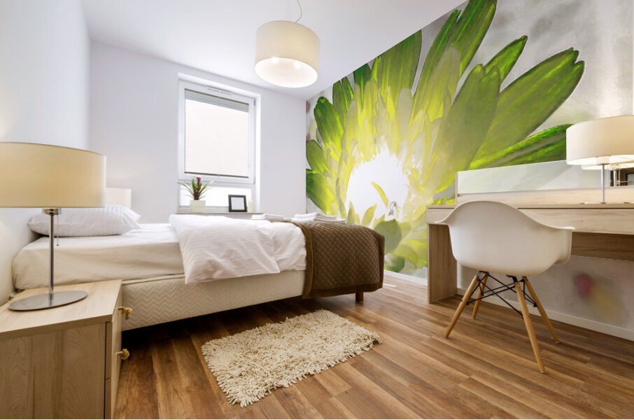 Abstract Impressionistic Illuminated Daisy Flower Mural print