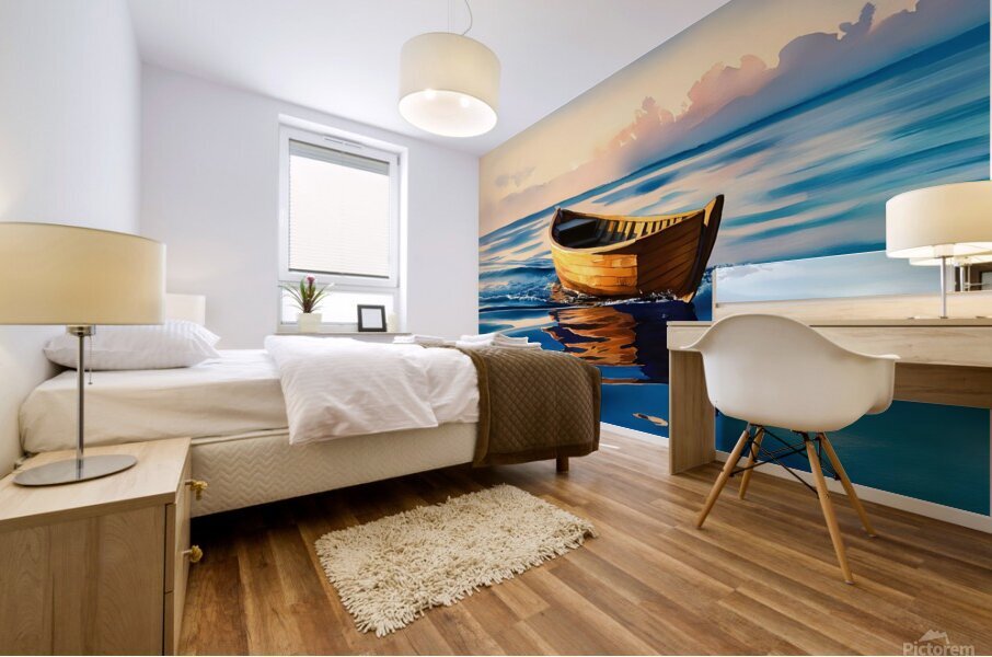 Tranquil Drift at Sunset Mural print