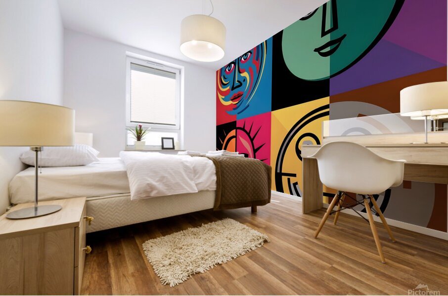 Human Faces Mural print