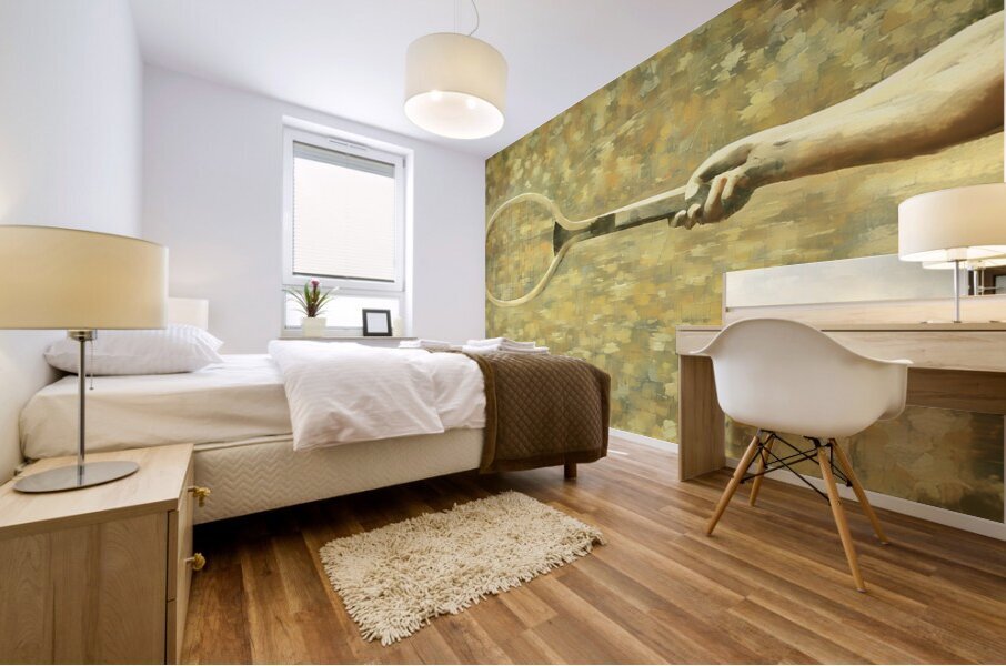 vintage tennis racket art Mural print
