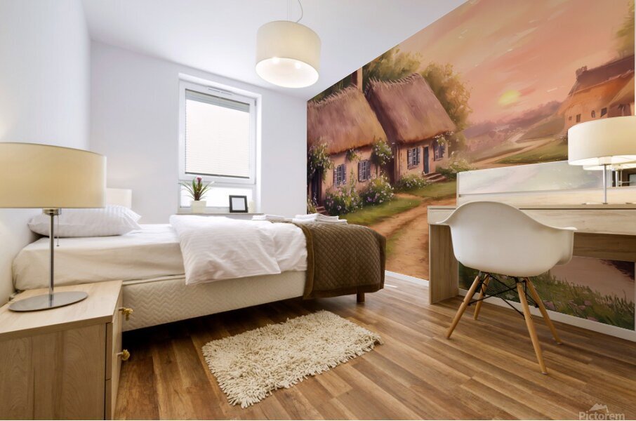 The old house - thatched roof Mural print