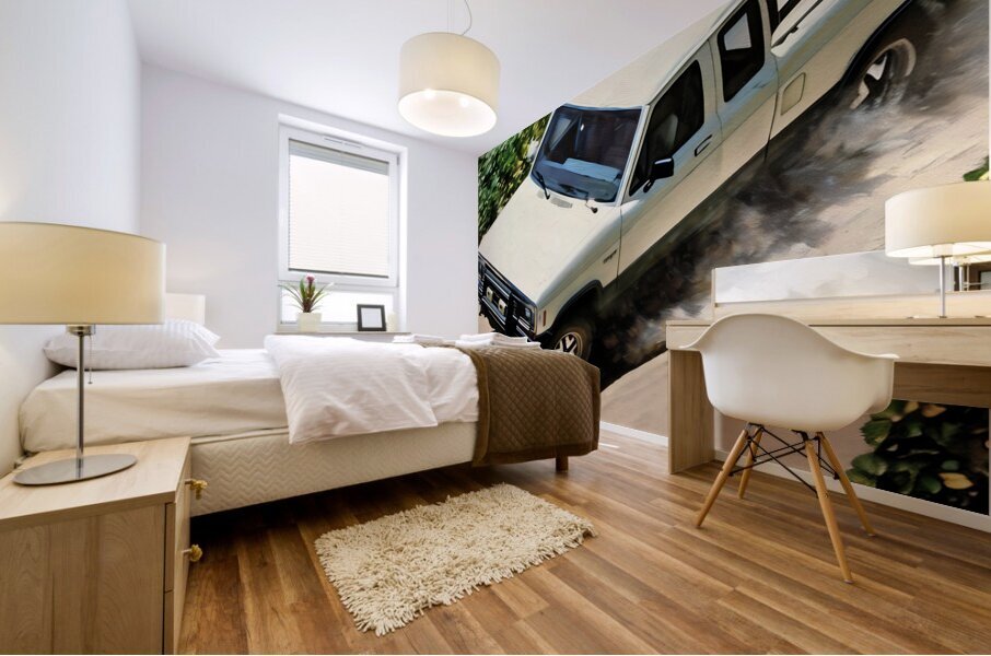 trucks 1986 ford truck art row one Mural print