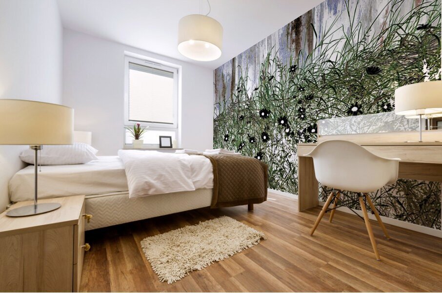 Summer Daises and Grass Mural print