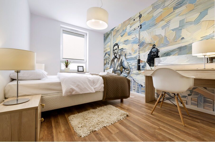 Abe Lincoln and General Dodge Mural print