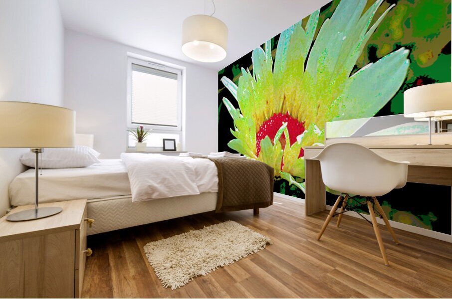 Abstract Summer Daisy Flower Mural print