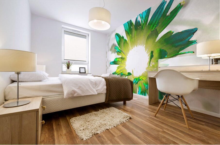 Abstract Daisy Flowers Light Mural print