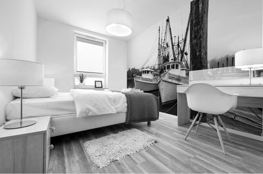 Rockville South Carolina Shrimp Boats Mural print