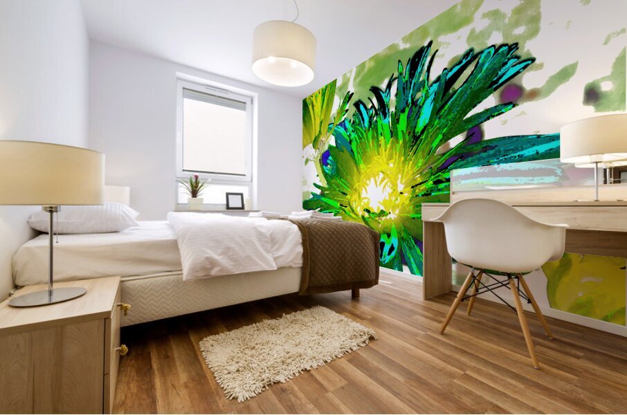 Abstract Glowing Summer Daisy Light Mural print