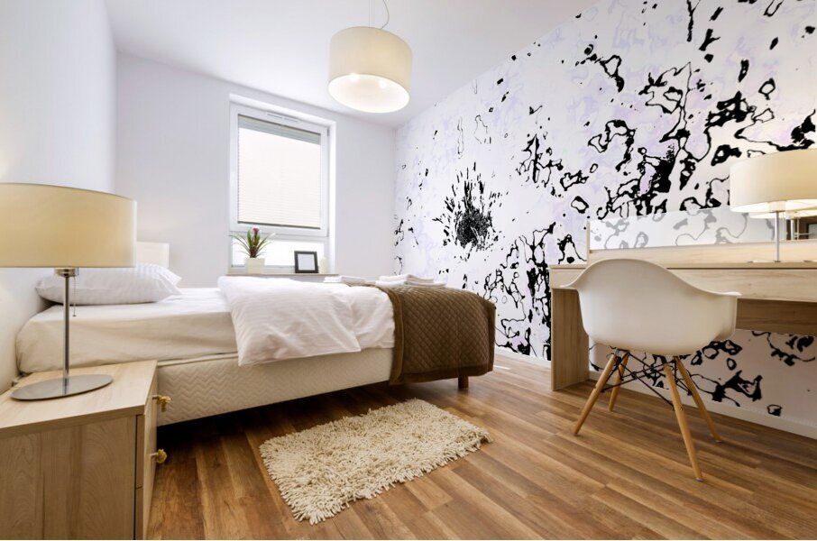 Abstract Monochrome Daisy Flower Mural print