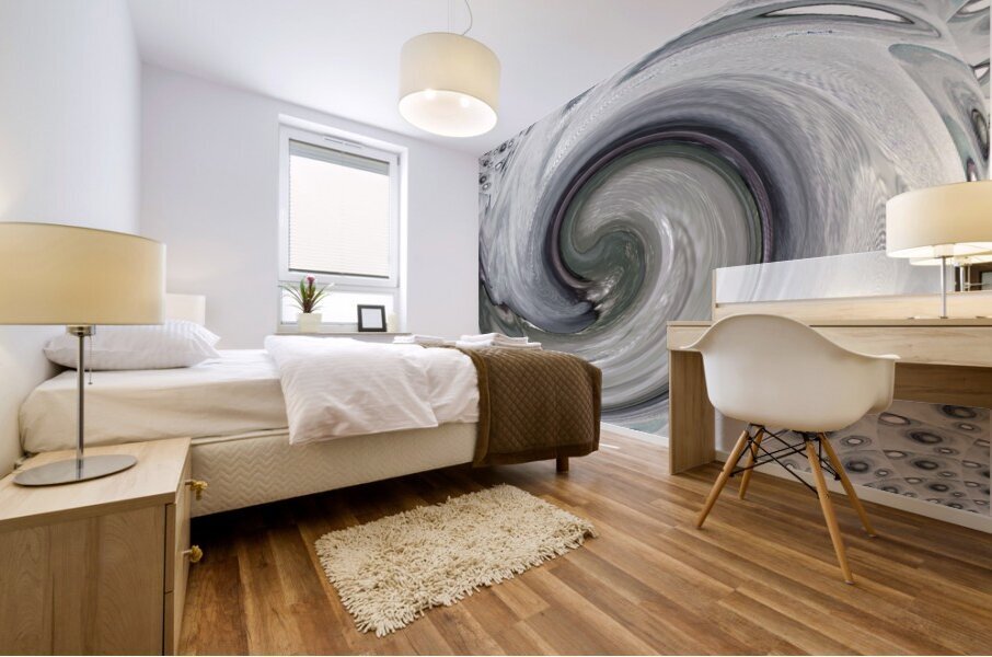 Abstract Silver Acrylic Circles Mural print