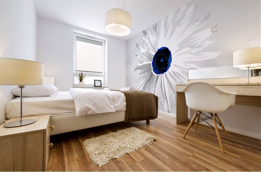 Abstract Minimalist Daisy Flower Too Mural print