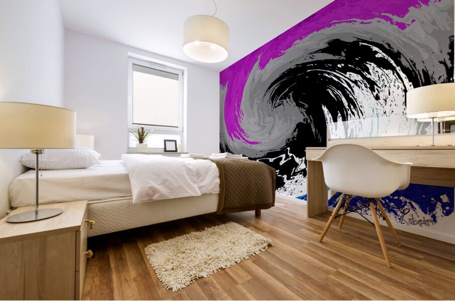 Abstract  Vivid Swirling Melting Forest  Mural print