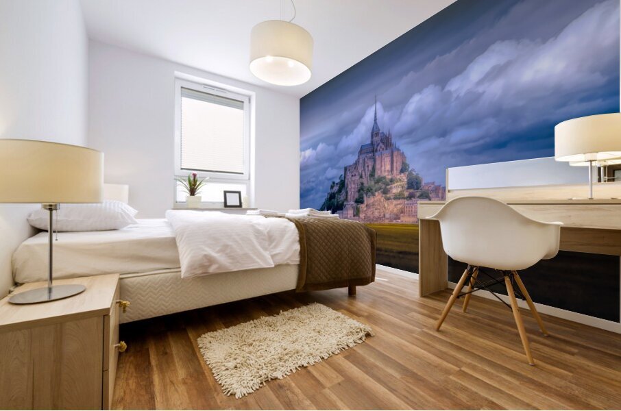 Mont St. Michel Sunset Panorama Mural print