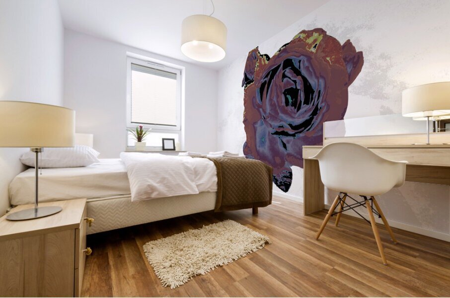 Abstract Dramatic  Rose Mural print