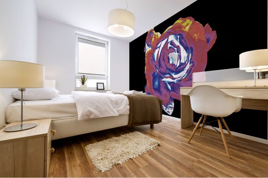 Abstract Vibrant Rose Mural print