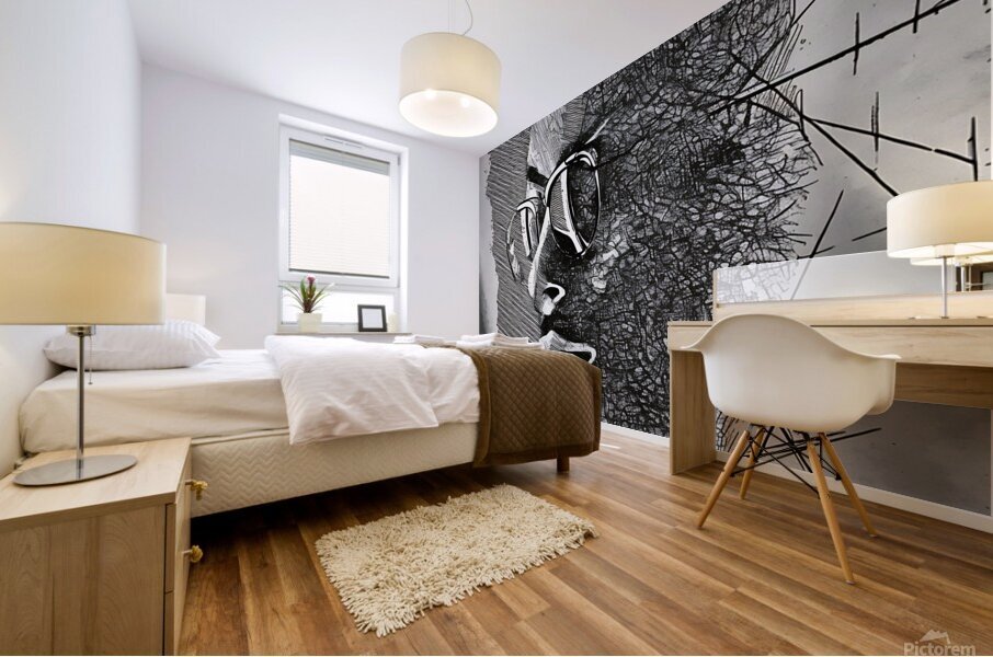 male face sketch 2408202 Mural print