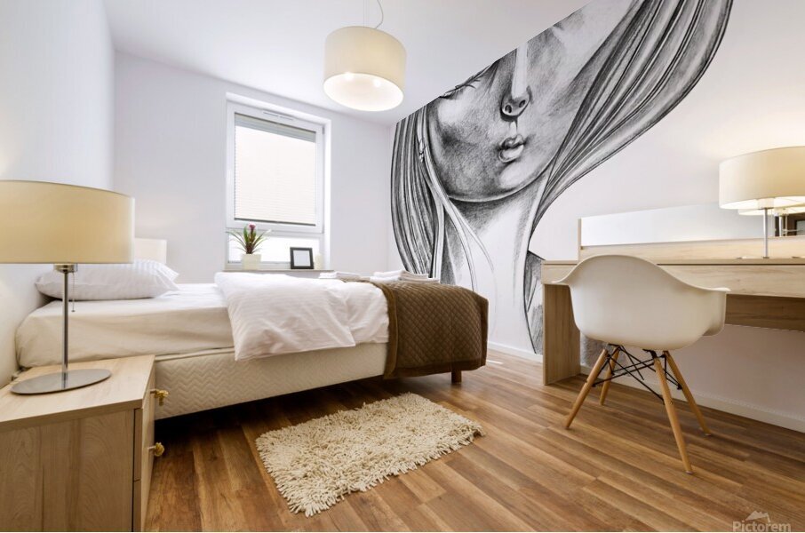 female face pencil 2408204 Mural print