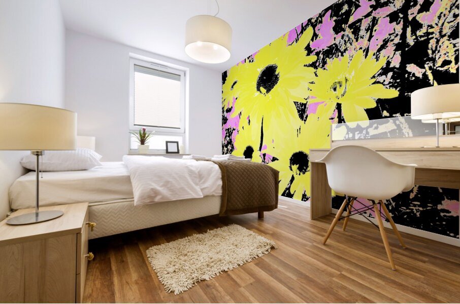 Abstract Daisy Garden Mural print